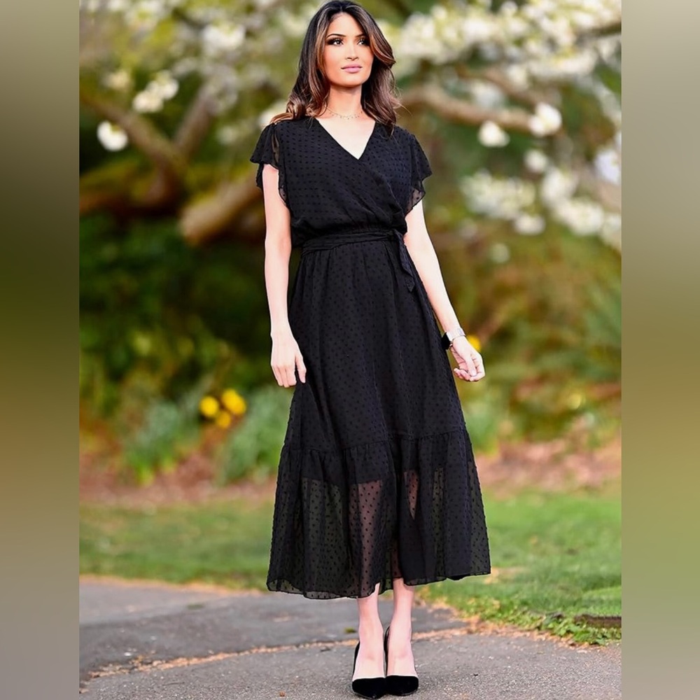 Elegant Black Wrap Dress